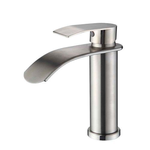 Monocomando para Banheiro Mesa Bica Baixa Escovada Cascata