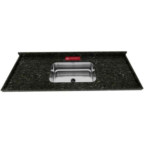 Pia para Cozinha Granito 180x56cm Verde Ubatuba com Cuba Central 11cm