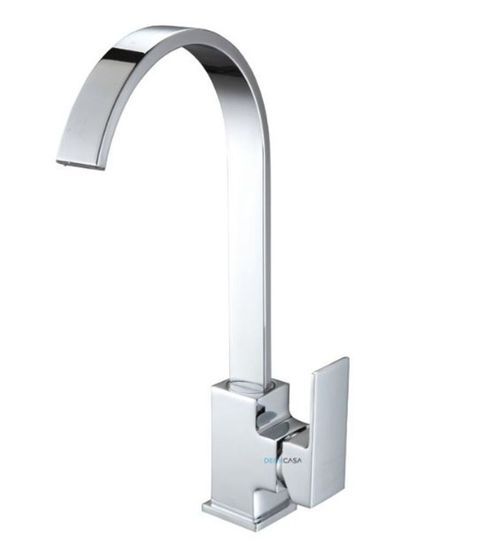 Monocomando para Cozinha Mesa Bica Alta Cromado Luxo Curva 36cm