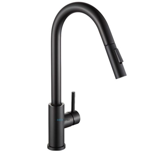 Monocomando para Cozinha Mesa Bica Alta Preto Touch Flexível 30,5cm