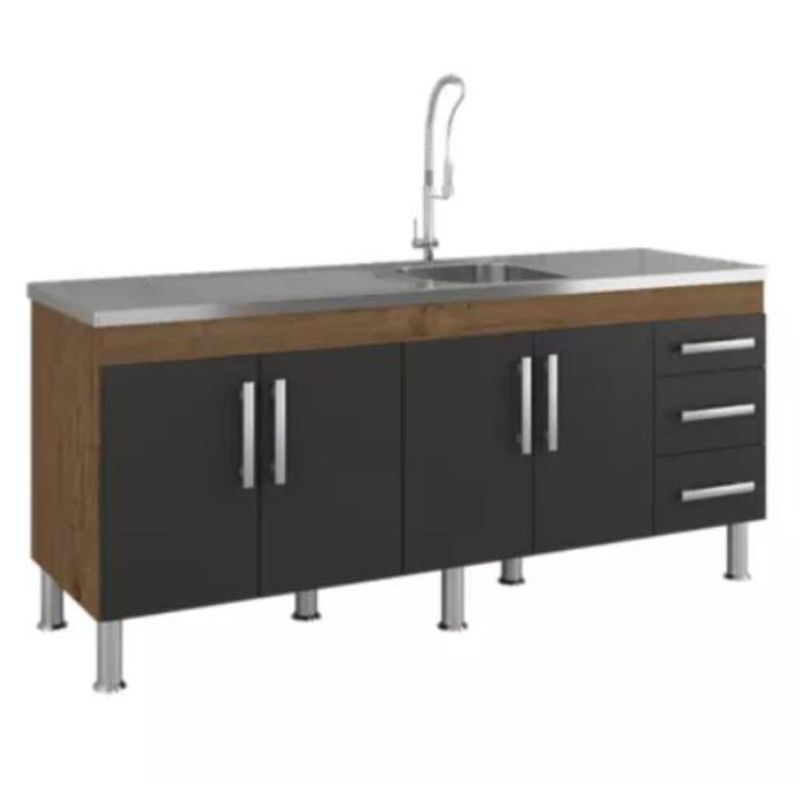 Gabinete-para-Cozinha-Flex-174x80x52cm-MDF-Amendoa-Titanium