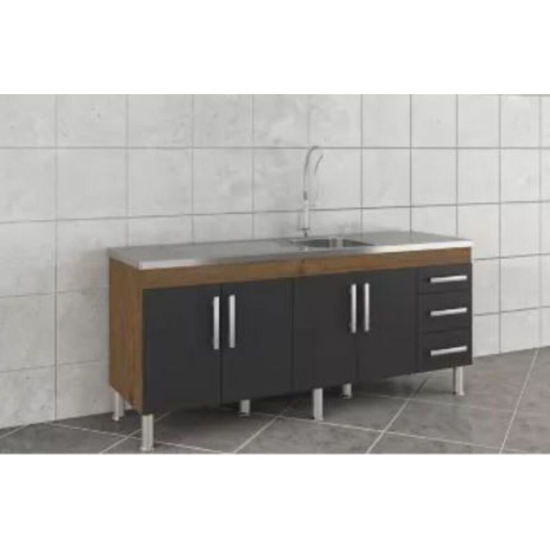 Gabinete-para-Cozinha-Flex-174x80x52cm-MDF-Amendoa-Titanium