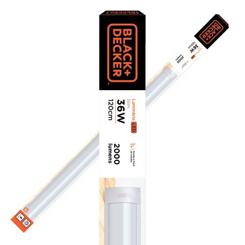 Luminária de led Slim Sobrepor 36W 2000 lúmens 120cm Luz Branca