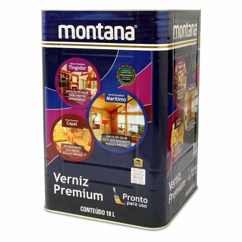 Verniz Premium Sintético Acetinado Marítimo Natural 18L Montana