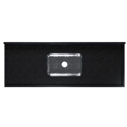 Pia para Cozinha Granito 120x56cm Preto com Cuba Central 11cm