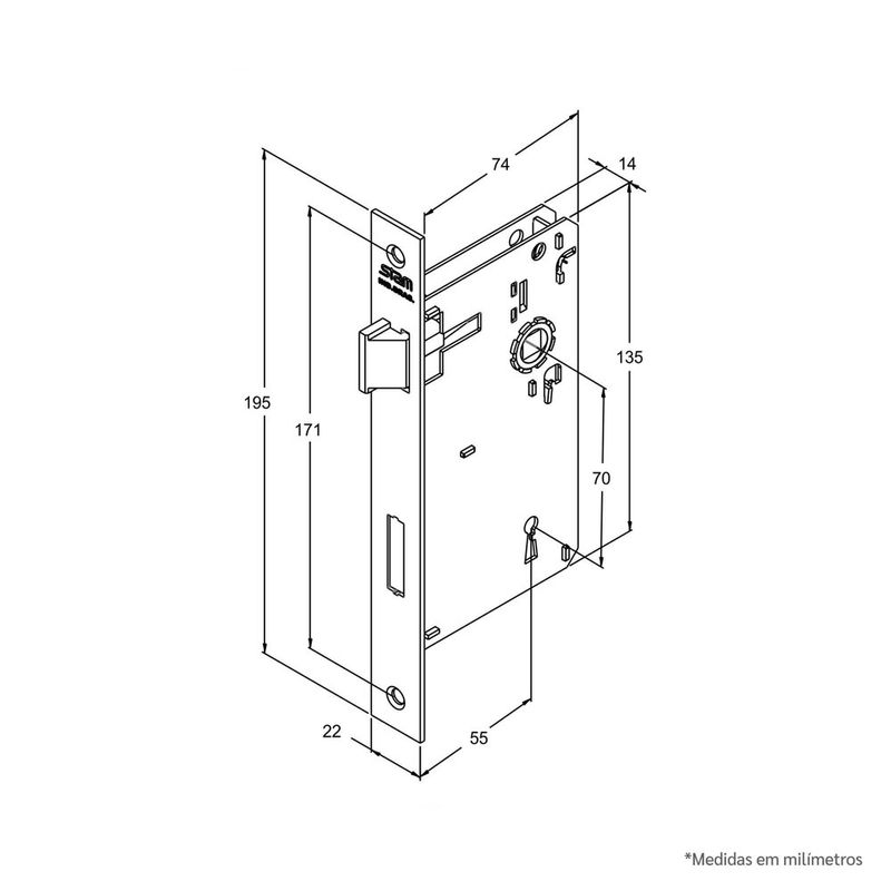 Fechadura-Interna-Roseta-Quadrada-1610-39-55MM-Inox-Cromado