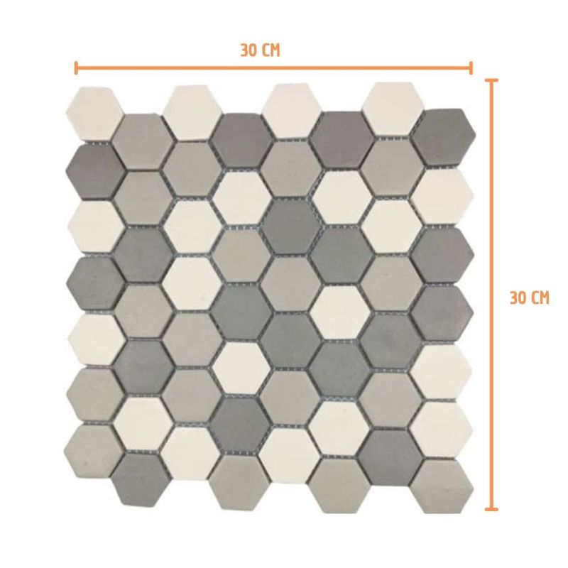 Pastilha-de-Porcelanato-Hexagonal-Eco987-Light-Gray-Blend-30x30cm