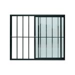 Janela-de-Correr-2-Folhas-com-Grade-Aluminio-Preto-100x150cm