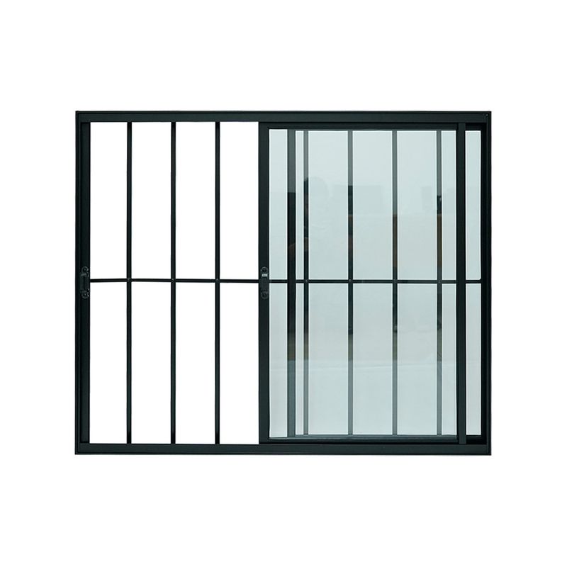 Janela-de-Correr-2-Folhas-com-Grade-Aluminio-Preto-100x150cm
