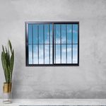 Janela-de-Correr-2-Folhas-com-Grade-Aluminio-Preto-100x150cm