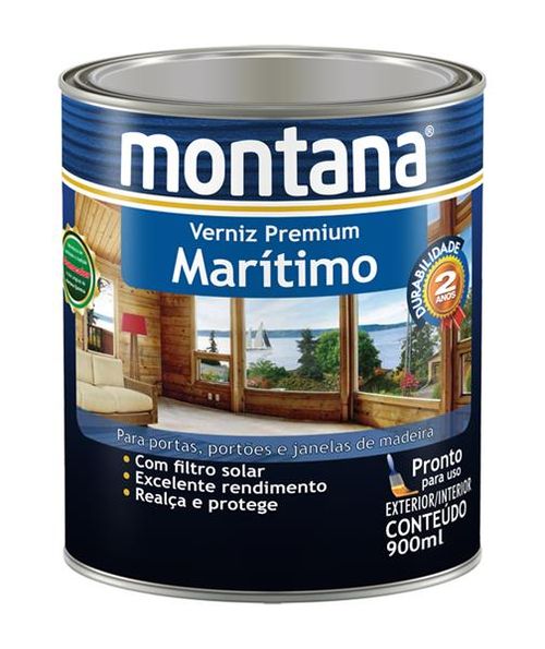 Verniz Premium Sintético Brilhante Marítimo Natural 0,9L Montana