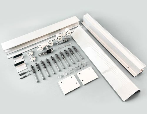 Kit para Porta de Correr com Batente 2m até 60Kg Alumínio Branco