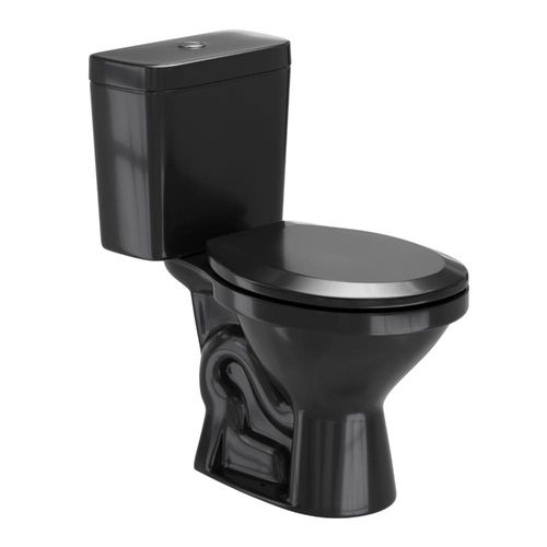 Kit Vaso Sanitário com Caixa Acoplada Vita Oval 3/6L Preto Fiori