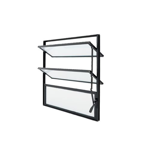 Janela Basculante Vidro Boreal Alumínio Preto 60x60cm