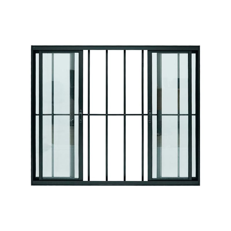 Janela-de-Correr-4-Folhas-com-Grade-Aluminio-Preto-100x200cm