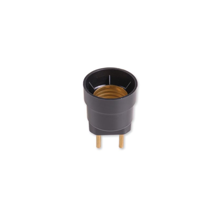 Soquete-de-Nylon-Preto-com-Pino-para-Tomada-para-Lampada-E27