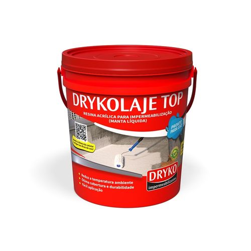 Manta Líquida Acrílica Impermeabilizante Drykolaje Branca 12Kg Dryko