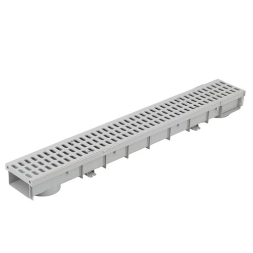 Calha Piso com Grelha Polipropileno Cinza 100x13x7cm Odem
