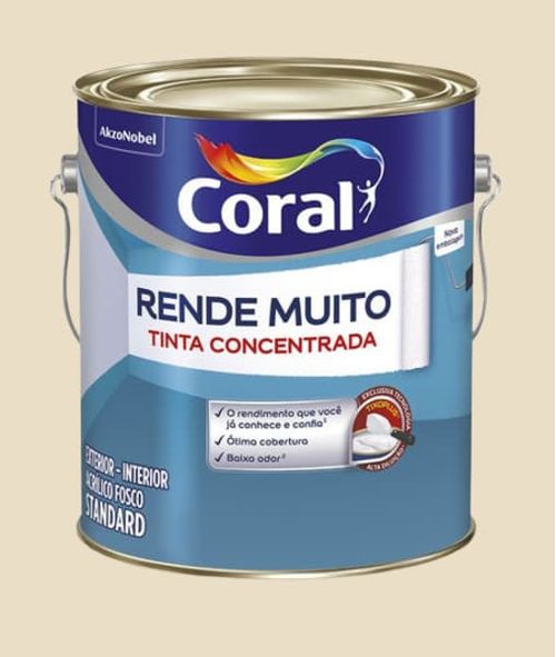Tinta Standard Acrílica Fosco Rende Muito Palha 3,2L Coral
