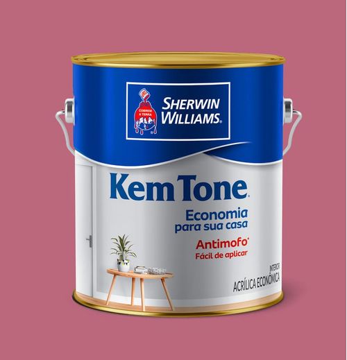 Tinta Econômica Acrílica Fosco Kemtone Rosa Açai 3,6L