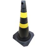 Cone-de-Sinalizacao-Fit-75cm-Polipropileno-Preto-e-Amarelo