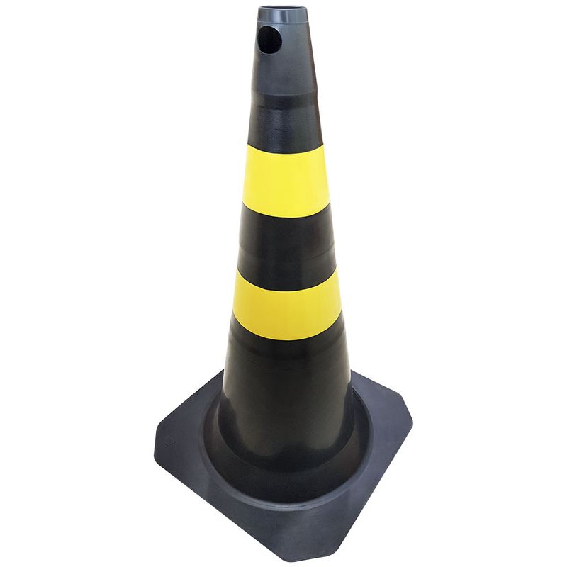 Cone-de-Sinalizacao-Fit-75cm-Polipropileno-Preto-e-Amarelo