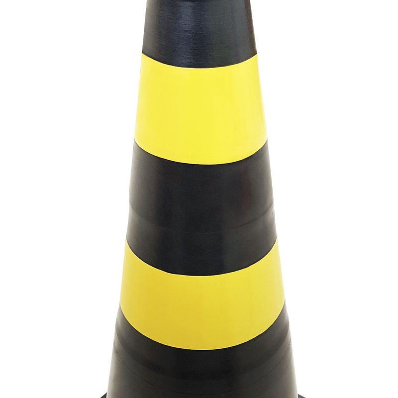 Cone-de-Sinalizacao-Fit-75cm-Polipropileno-Preto-e-Amarelo