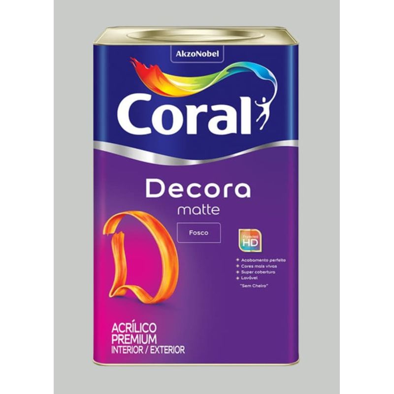 Tinta-Premium-Acrilica-Fosco-Decora-Algodao-Cinzento-18L-Coral