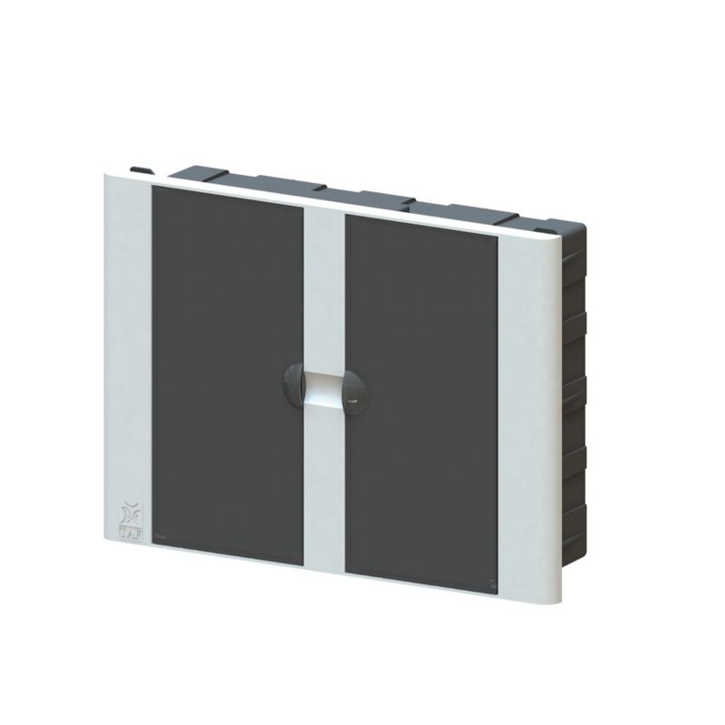 Quadro-PVC-Disjuntor-Embutir-sem-Barramento-para-16-Disjuntores-Fume