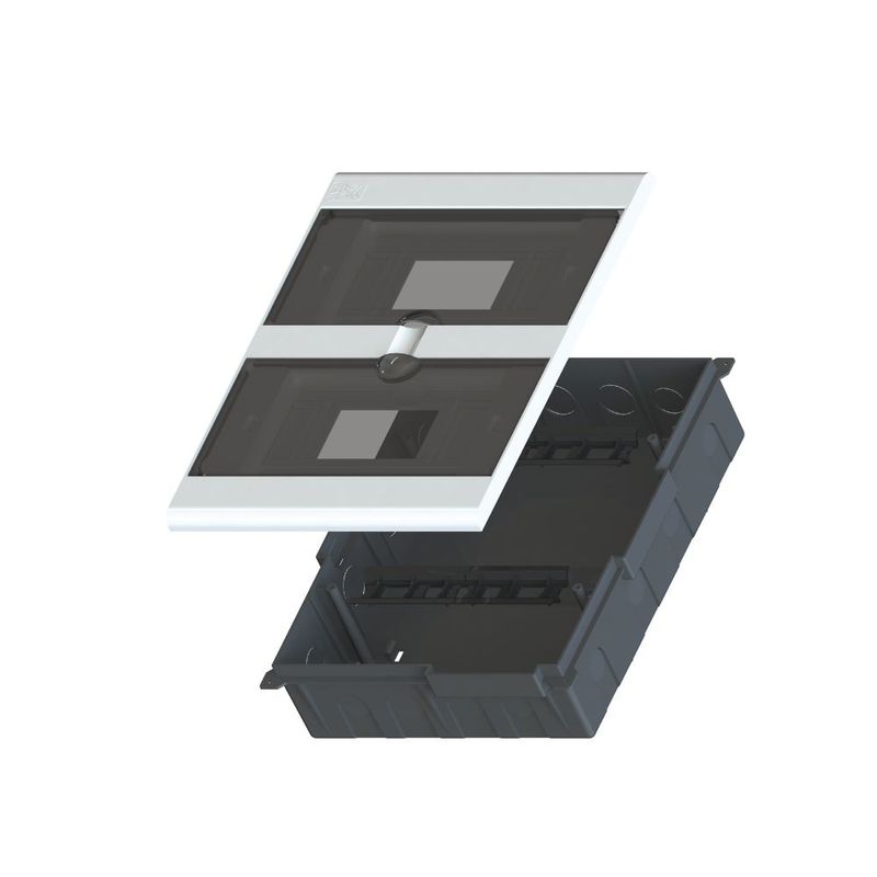 Quadro-PVC-Disjuntor-Embutir-sem-Barramento-para-16-Disjuntores-Fume