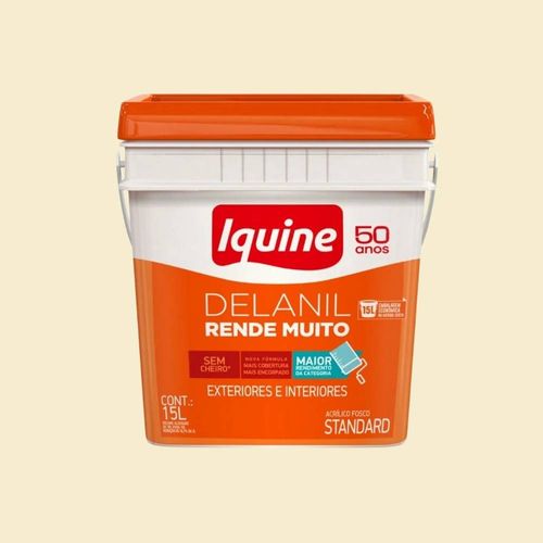 Tinta Standard Acrílica Fosco Delanil Palha 15L Iquine