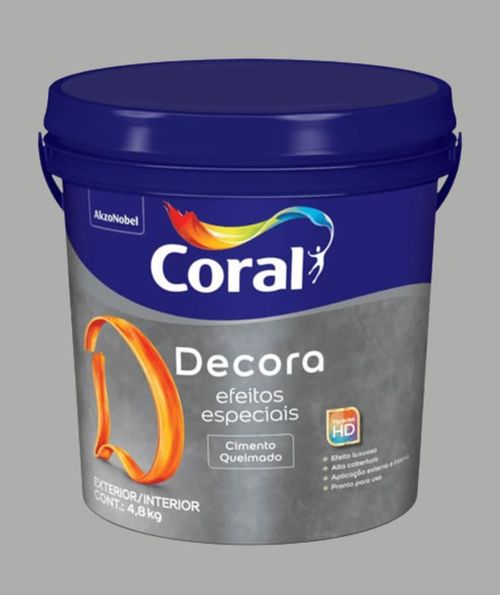 Efeito Cimento Queimado Decora Tubarão Branco 4,8Kg Coral