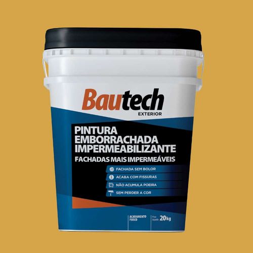 Tinta Acrílica Fosco Emborrachada Amarelo 20Kg Bautech