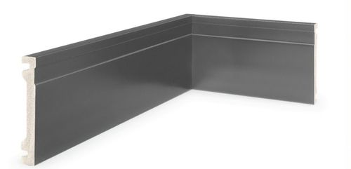 Rodapé Poliestireno P.U Cinza Frisado 10x1,5x240cm