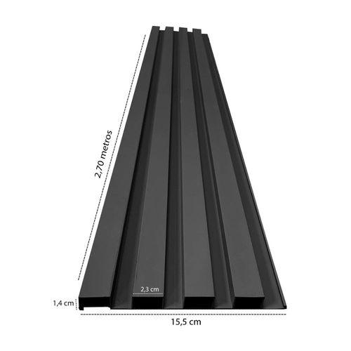 Painel Ripado PVC Preto 15cmx2,70m