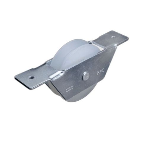 Roldana Nylon 60mm Canal U com Suporte Aberto em Alumínio 2 peças
