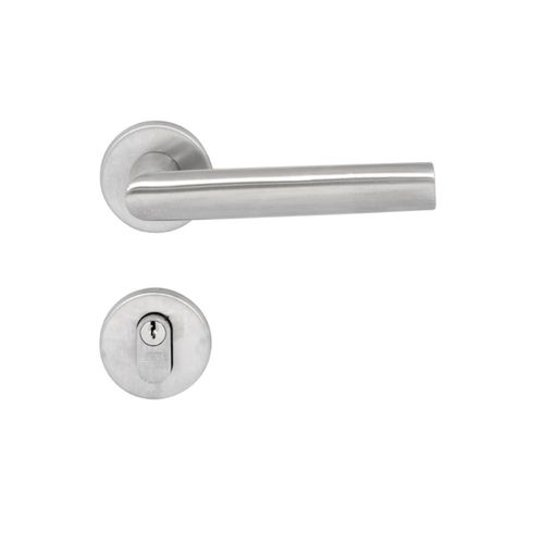 Fechadura Externa Roseta Redonda L892 55mm Inox Lixado