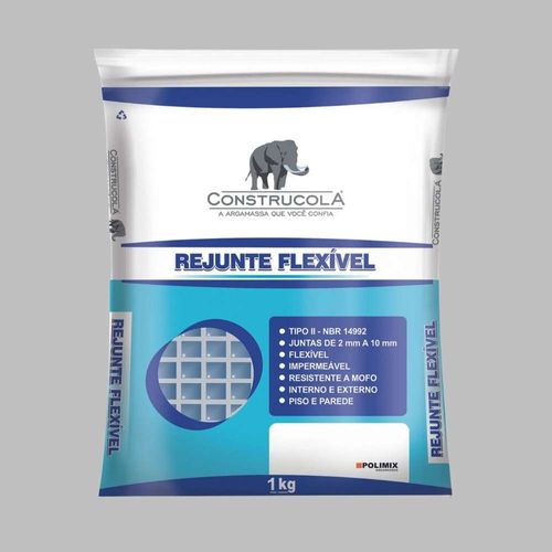 Rejunte Flexível Porcelanato Cinza 1kg Construcola