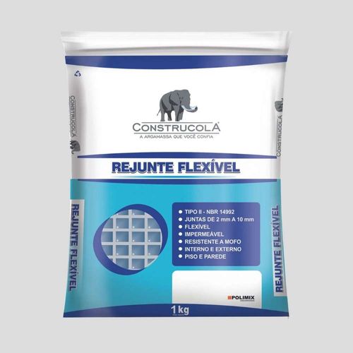 Rejunte Flexível Porcelanato Cinza Platina 1kg Construcola