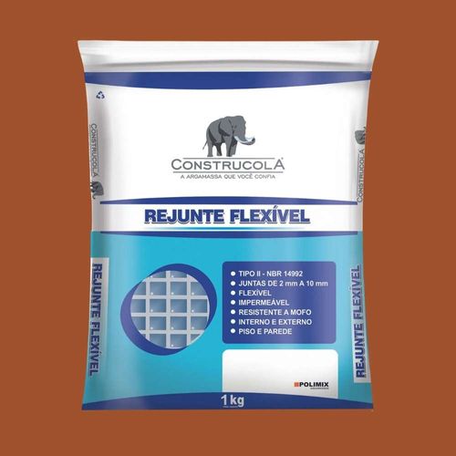 Rejunte Flexível Porcelanato Marrom Café 1kg Construcola