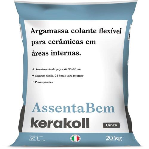 Argamassa Interna ACI Assentabem Cinza 20kg Kerakoll