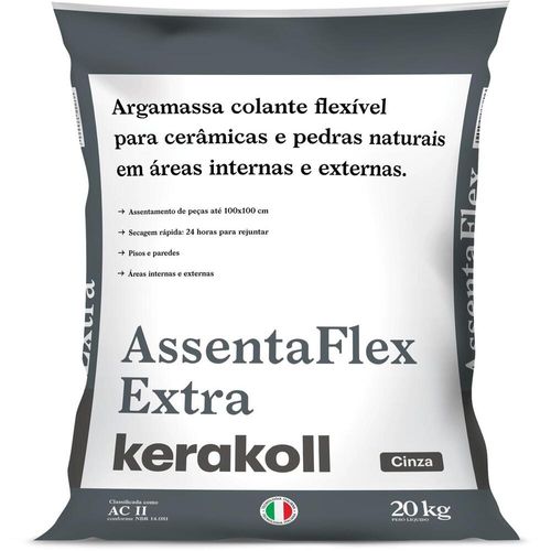 Argamassa Interna/Externa ACII Assentaflex Extra Cinza 20kg Kerakoll