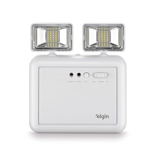 Luminária de Emergência LED 2 faróis 8W 1200 Lúmens Elgin