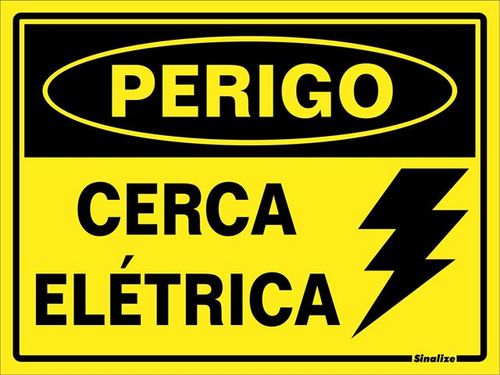 Placa Cerca Elétrica 15x20cm em Poliestireno