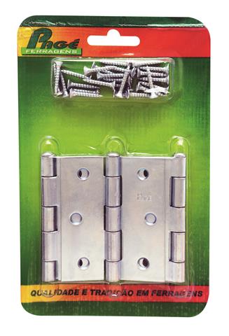 Dobradiça Pino Reversível 3x2.1/2" até 15Kg Ferro Galvanizado 03 Peças