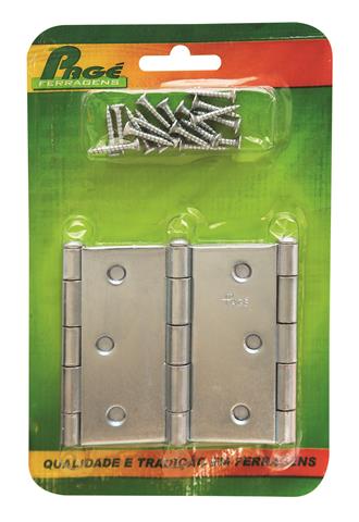 Dobradiça Pino Reversível 3x3" até 15Kg Ferro Galvanizado 03 Peças