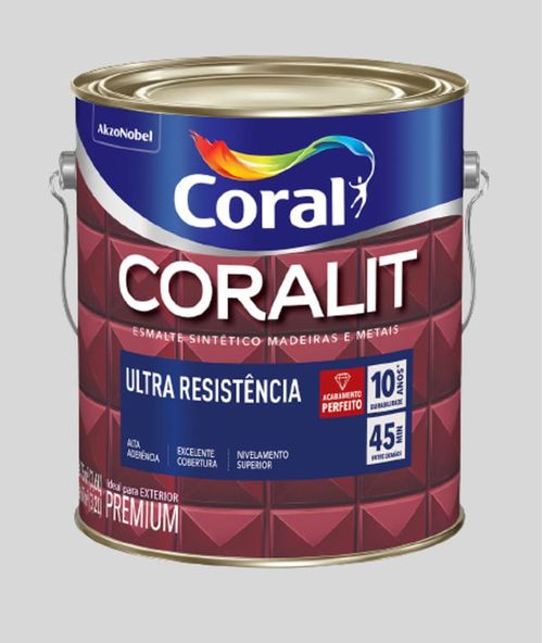 Esmalte Premium Sintético Brilhante Coralit Alumínio 0,9L Coral