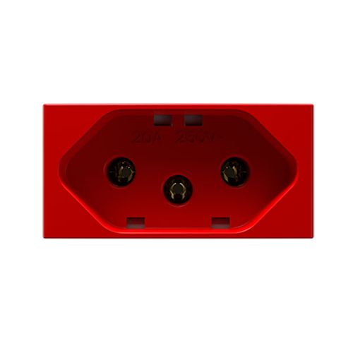 Módulo Tomada 2P+T 20A/250V Vermelho Modulopro