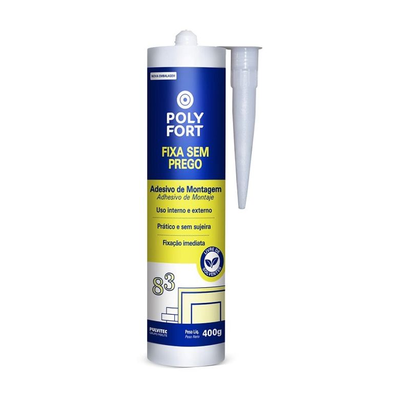 Adesivo-de-Montagem-Polyfort-Fixa-sem-Prego-Branco-400g-Pulvitec