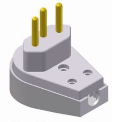 Plugue Desmontável 2P+T 90 10 Amperes 250V Cinza